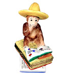 curious george reading a book Limoges box