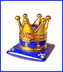 gold crown on pillow Limoges box