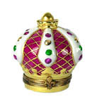 rounded jeweled crown limoges box