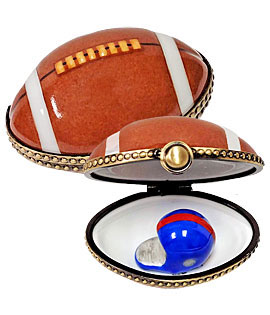 football with removable helmet Limoges box