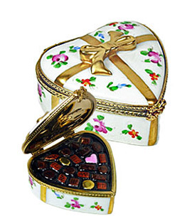 flowered heart candy limoges box