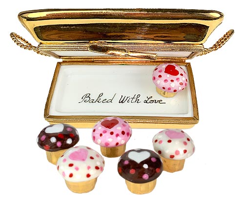baked in love cuprakes in tin Limoges box