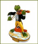 frog playing fiddle Limoges box